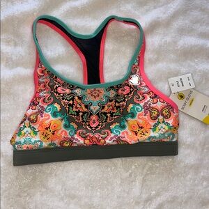Body Glove Active  Women's Multicolor Pompei print Racerback Sports Bra Small